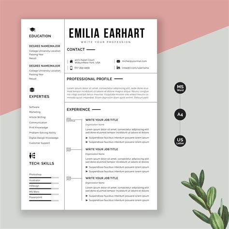 contemporary resume templates word