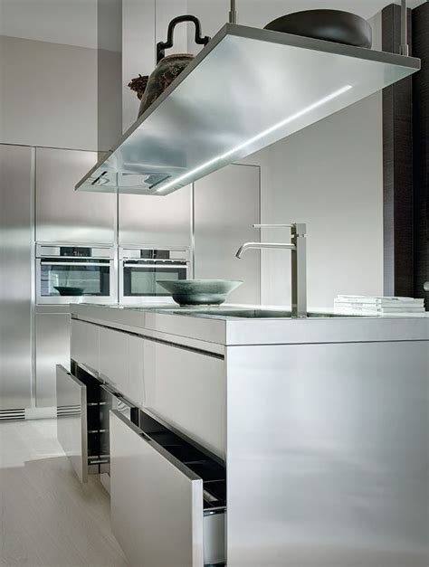 Contemporary stainless steel kitchen elektra plain steel by