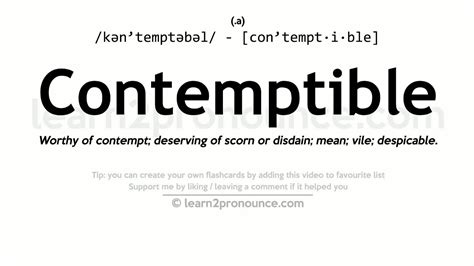 contemptible definition and synonyms