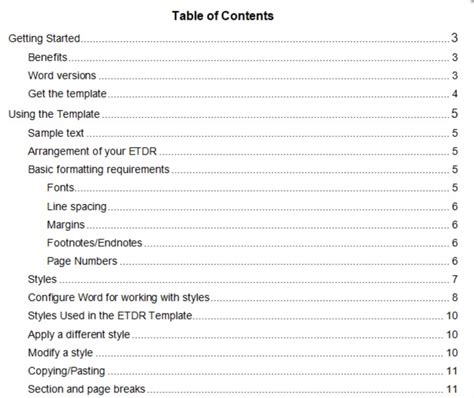 Content List Words