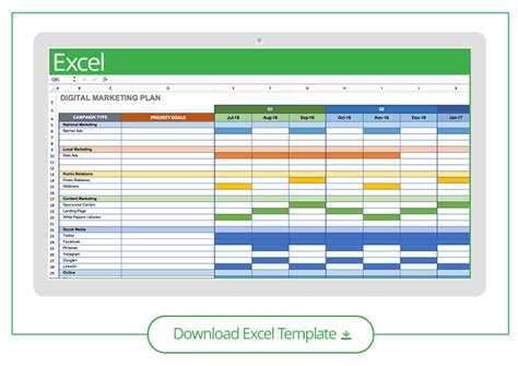 content marketing plan excel