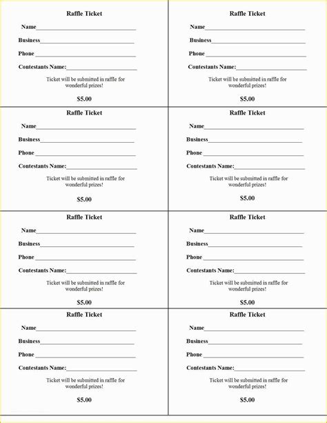 contest drawing entry form template