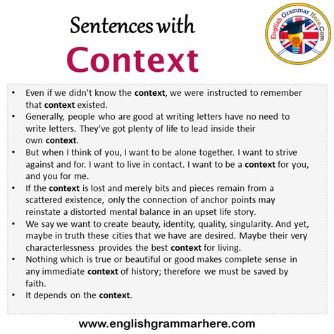 context meaning in english with example sentence