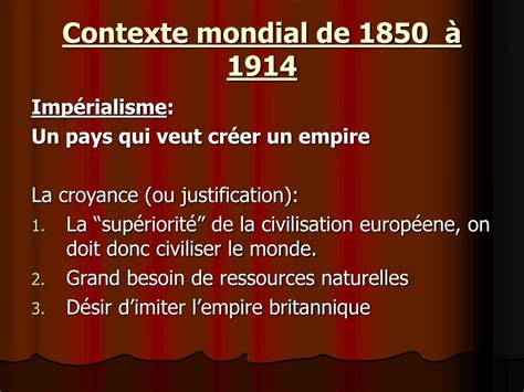 contexte historique en 1850