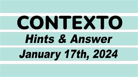 contexto hints for today january 17th
