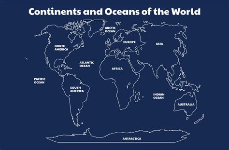 Continents And Oceans Map Pdf