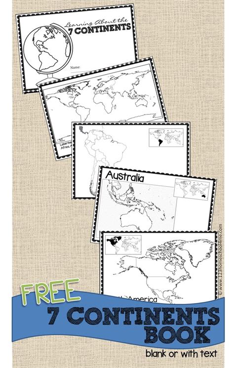 Continents Book Printable