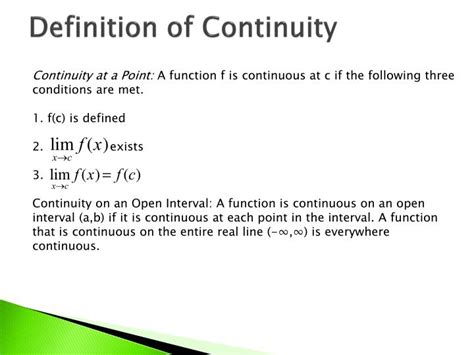 Continuity Calculus Definition