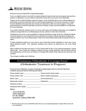 Continuous Group Orthodontic Coverage