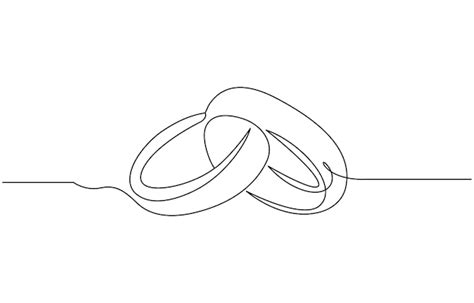 Continuous Line Drawing Wedding Ring