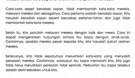 Pendek Contoh Dialog Bahasa Melayu 11 Contoh Karangan Upsr Terbaik