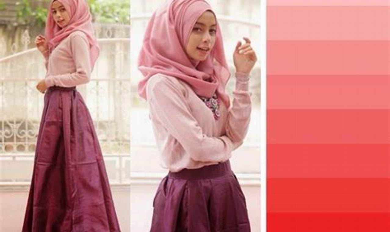 contoh perpaduan warna baju dan jilbab