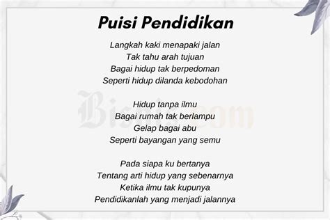 Contoh Puisi Pendidikan