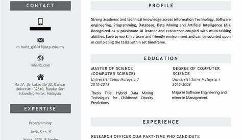 Resume Simple Bahasa Melayu - HugojoysLevy