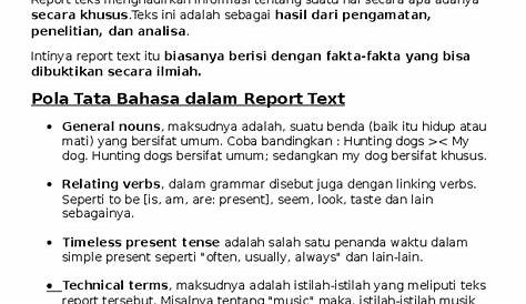 Contoh Teks Report Dalam Bahasa Inggris – Berbagai Contoh