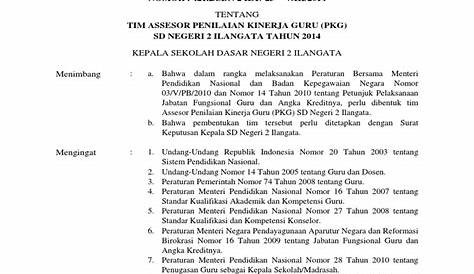 Contoh Sk Tim Penilai Pkg Guru 2022 - IMAGESEE