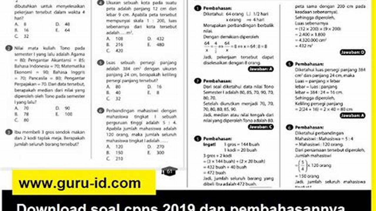 Contoh Soal SKB Guru Matematika CPNS 2023