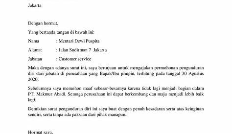 Contoh Surat Penerimaan Perletakan Jawatan Dari Majikan