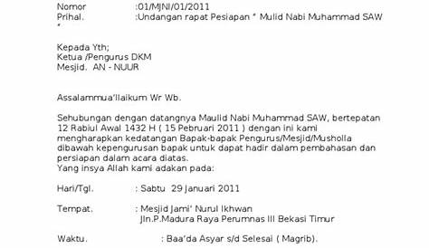 Contoh Surat Undangan Rapat Dkm Masjid / Undangan Rapat Isra Mi Raj Rw