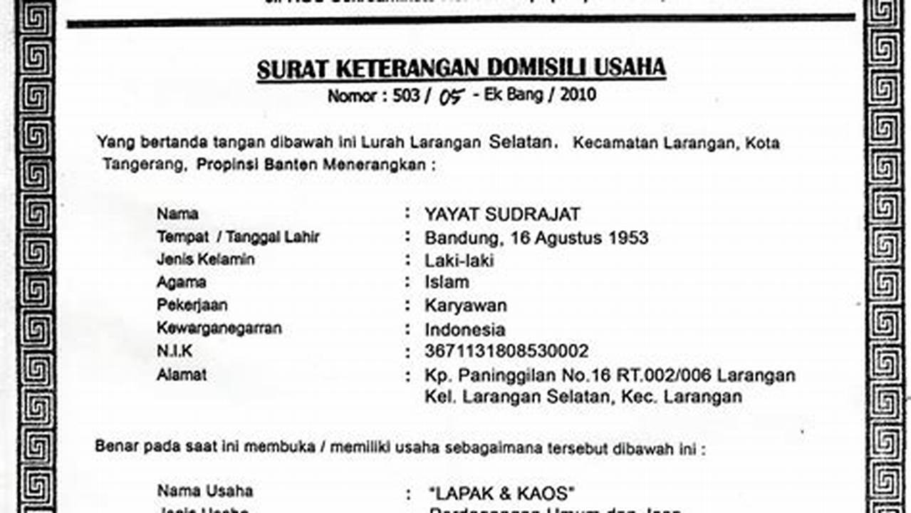 Kupas Tuntas Contoh Surat Domisili: Panduan Lengkap & Wawasan Berharga