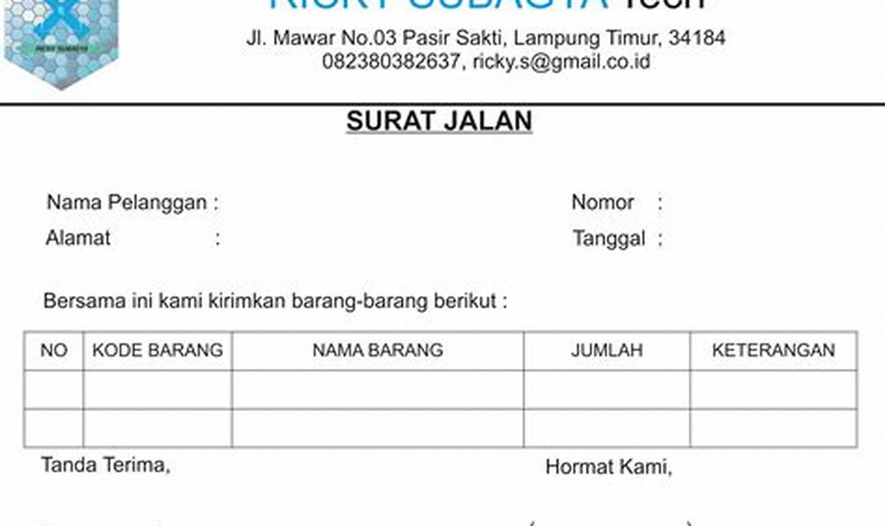 Contoh Surat Jalan: Panduan Mendalam untuk Kirim Barang Aman dan Nyaman