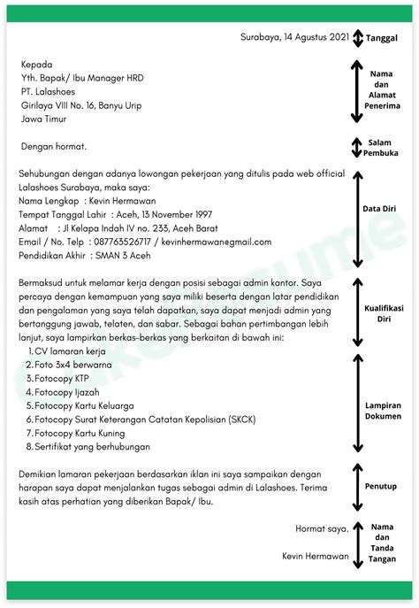 Contoh Surat Lamaran Kerja Berdasarkan Iklan Lowongan Kerja Di Koran