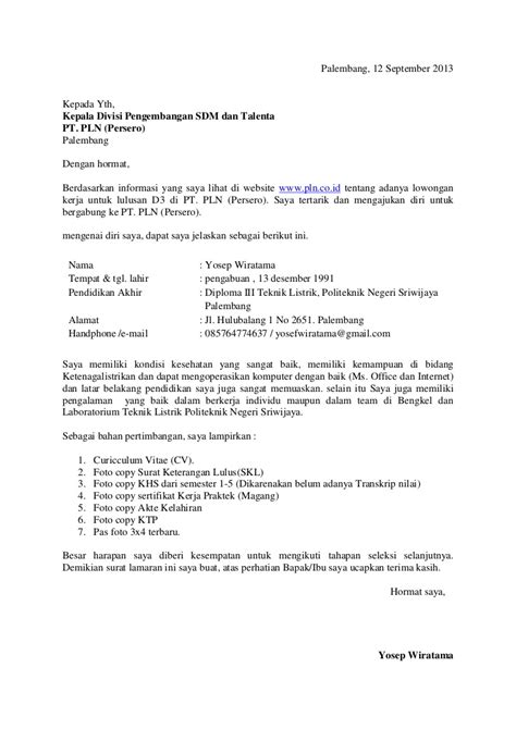 Contoh Surat Lamaran Kerja Engineering Bahasa Indonesia Kumpulan