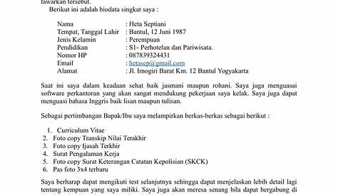 50+ Contoh Surat Lamaran Kerja Tulis Tangan Menurut Bahasa Indonesia