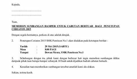 Contoh Surat Mohon Sumbangan Hamper Terbaru - Letter Website