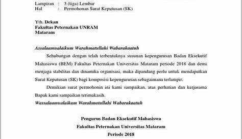 Contoh Surat Pembentukan Organisasi Contoh Surat Permohonan Narasumber