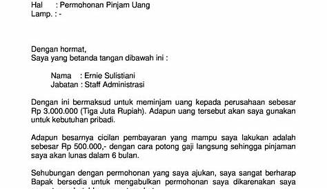 Contoh Surat Meminjam Wang - KellygroChristensen