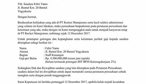 Contoh Surat Keterangan Pegawai Tetap / Contoh Surat Pengangkatan PTT