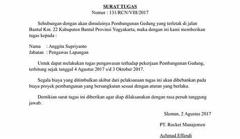 Contoh Surat Tugas Perusahaan - Homecare24