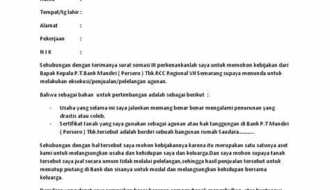 Contoh Surat Pernyataan Permohonan Pailit - IMAGESEE