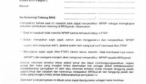 Contoh Surat Pernyataan Pekerja Bebas Untuk NPWP