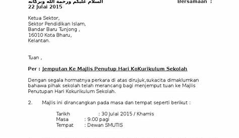 Surat Jemputan Program Jom Ke Sekolah New - Letter Website