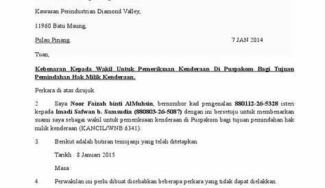 Inilah 10+ Contoh Surat Kuasa Wakil Malaysia - Galeri Contoh Surat Lengkap