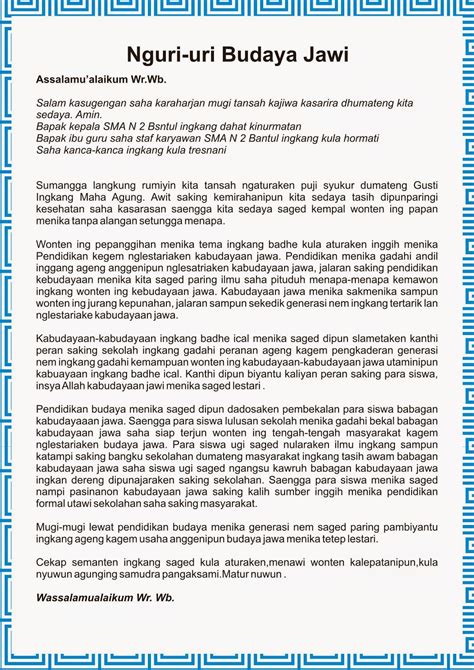 Contoh Teks Eksposisi Wewaler Bahasa Jawa