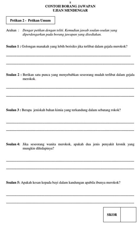 Contoh Ujian Lisan Bahasa Melayu, Bertutur PT3 BM (2021)