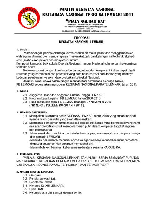 contoh deskripsi kegiatan proposal