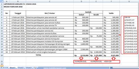 contoh format laporan keuangan bulanan excel