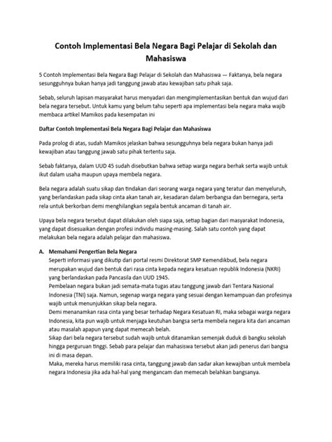 Contoh Kliping Pkn Tentang Bela Negara Amat