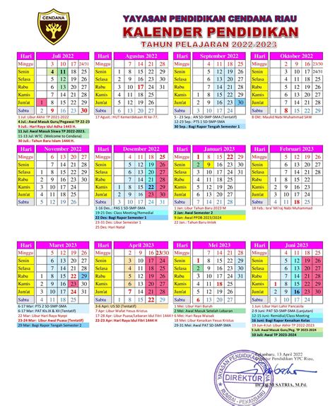 contoh kalender pendidikan sekolah