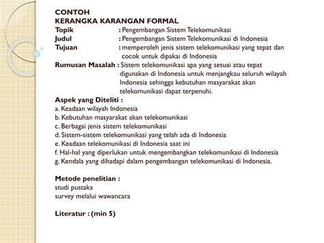 contoh kerangka karangan formal