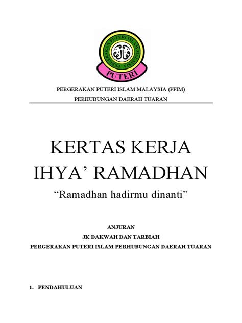 contoh kertas kerja program ramadhan