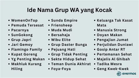 contoh nama grup kocak