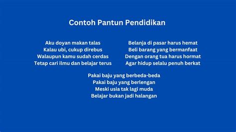 contoh pantun pendidikan