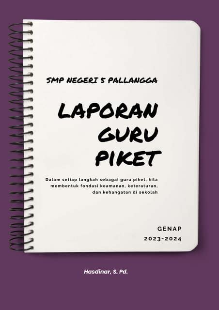 contoh pendahuluan laporan guru piket