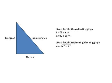 contoh penggunaan rumus mencari alas segitiga