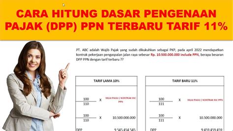 contoh perhitungan dpp ppn